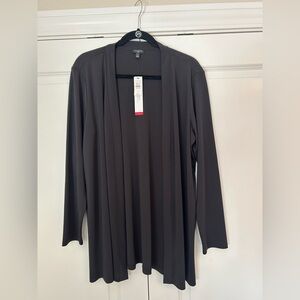 Talbots Plus Size Black Jersey knit Open Front Cardigan